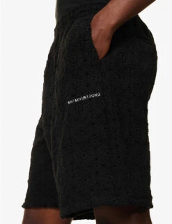 Straight-leg Mid-rise Cotton Shorts 11 Straight-leg Mid-rise Cotton Shorts -KOOPES Clothing Shop R04171604 BLACK ALT04