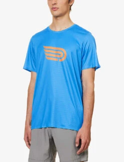 Pressio Elite Short-sleeved Recycled-polyester T-shirt 9 Pressio Elite Short-sleeved Recycled-polyester T-shirt -KOOPES Clothing Shop R04172897 DARKBLUEORANGE ALT02