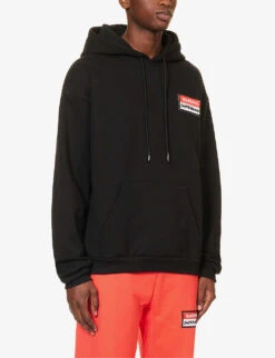 Brand-patch Regular-fit Cotton-jersey Hoody -KOOPES Clothing Shop R04173421 BLACK ALT02