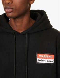 Brand-patch Regular-fit Cotton-jersey Hoody -KOOPES Clothing Shop R04173421 BLACK ALT04