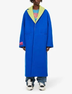 Brand Appliqué Notched-lapel Relaxed-fit Wool-blend Jacket -KOOPES Clothing Shop R04173434 DAZZLINGBLUE ALT02