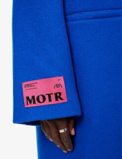 Brand Appliqué Notched-lapel Relaxed-fit Wool-blend Jacket -KOOPES Clothing Shop R04173434 DAZZLINGBLUE ALT04