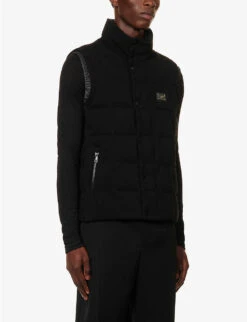 Dolce & Gabbana Brand-patch Padded Woven Gilet -KOOPES Clothing Shop R04174041 BLACK ALT02