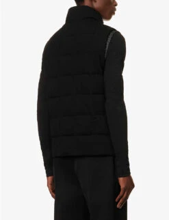 Dolce & Gabbana Brand-patch Padded Woven Gilet -KOOPES Clothing Shop R04174041 BLACK ALT03