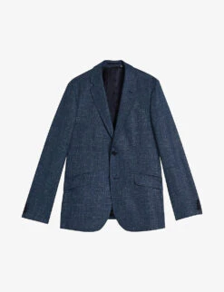 Ted Baker Tyrusj Slim-fit Single-breasted Linen And Wool-blend Suit Jacket