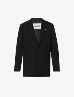 Jil Sander Hook-embellished Single-breasted Relaxed-fit Wool Jacket
