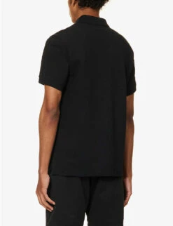 BELSTAFF Brand-patch Branded-button Regular-fit Cotton-piqué Polo Shirt -KOOPES Clothing Shop R04180838 BLACK ALT03