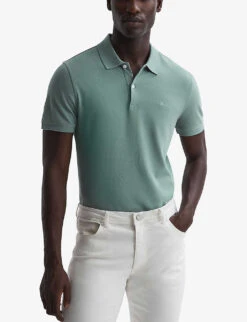 Reiss Peters Slim-fit Cotton Polo Shirt -KOOPES Clothing Shop R04180971 SAGE ALT02