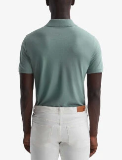 Reiss Peters Slim-fit Cotton Polo Shirt -KOOPES Clothing Shop R04180971 SAGE ALT03