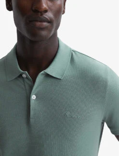 Reiss Peters Slim-fit Cotton Polo Shirt -KOOPES Clothing Shop R04180971 SAGE ALT04