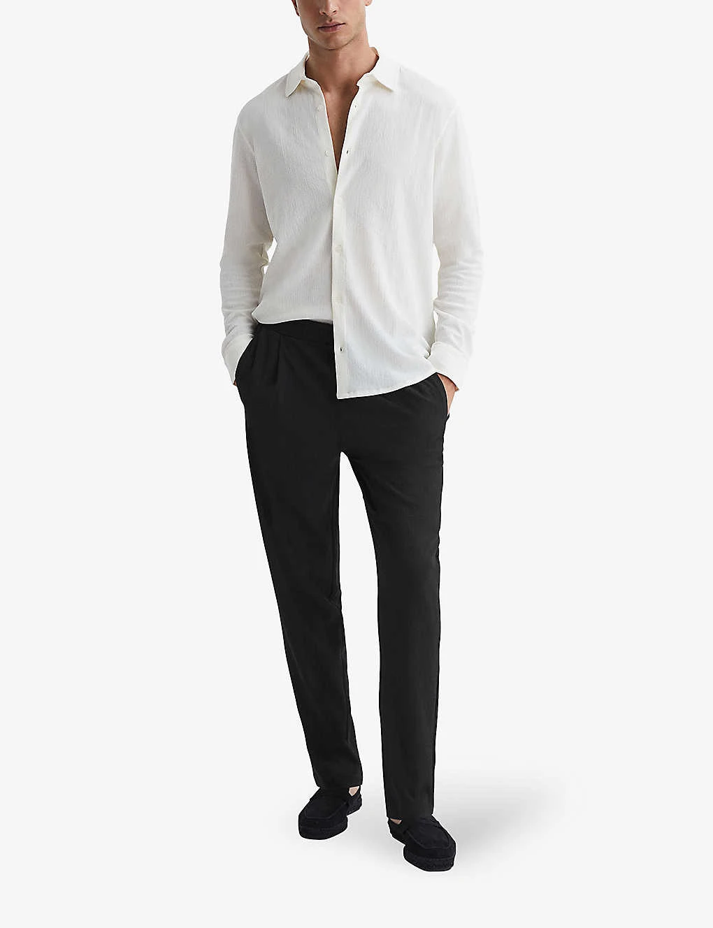 Reiss Hiroshio Tapered-leg Textured Stretch-woven Trousers 4 Reiss Hiroshio Tapered-leg Textured Stretch-woven Trousers - Image 2