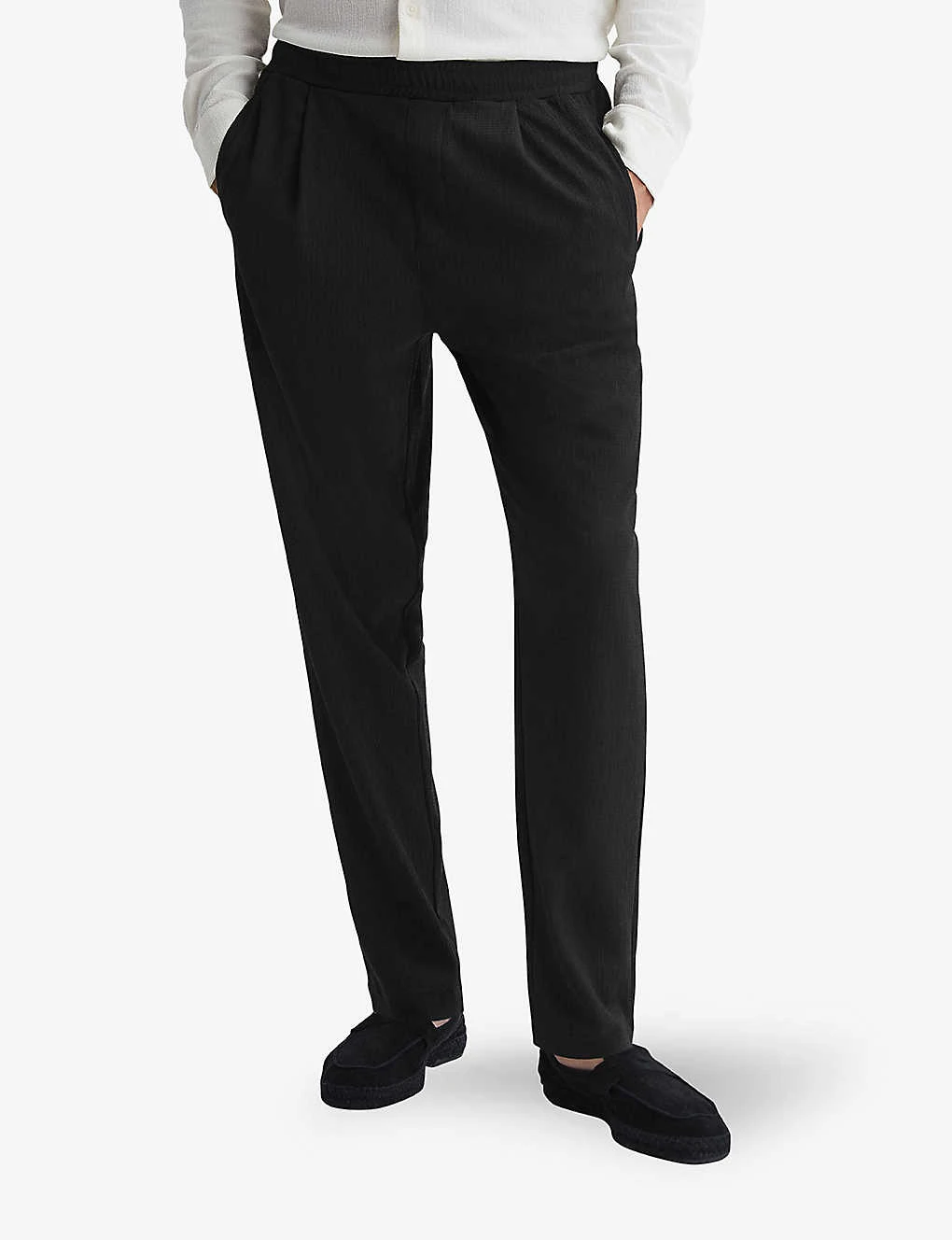 Reiss Hiroshio Tapered-leg Textured Stretch-woven Trousers 5 Reiss Hiroshio Tapered-leg Textured Stretch-woven Trousers - Image 3