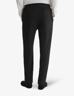 Reiss Hiroshio Tapered-leg Textured Stretch-woven Trousers 9 Reiss Hiroshio Tapered-leg Textured Stretch-woven Trousers -KOOPES Clothing Shop R04180972 BLACK ALT03