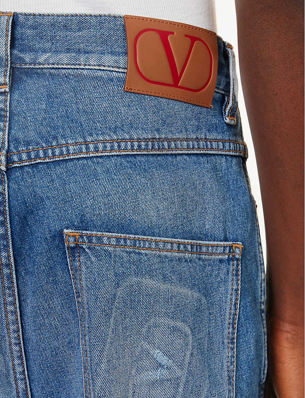 Valentino Branded-pocket Contrast-stitching Relaxed-fit Jeans 7 Valentino Branded-pocket Contrast-stitching Relaxed-fit Jeans - Image 5