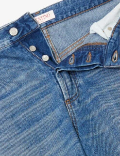 Valentino Branded-pocket Contrast-stitching Relaxed-fit Jeans 13 Valentino Branded-pocket Contrast-stitching Relaxed-fit Jeans -KOOPES Clothing Shop R04181434 MEDIUMBLUEDENIM ALT05