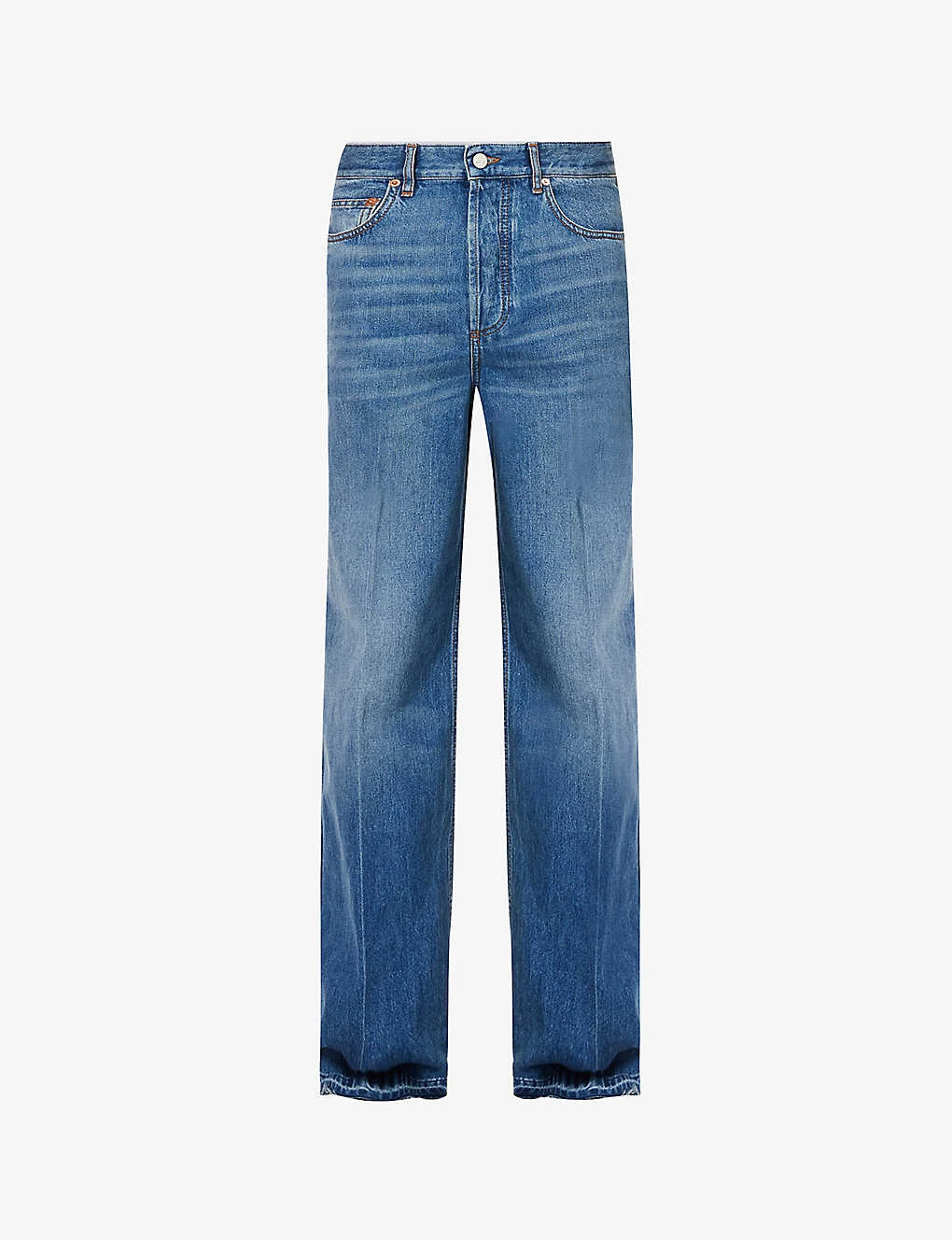 Valentino Branded-pocket Contrast-stitching Relaxed-fit Jeans 3 Valentino Branded-pocket Contrast-stitching Relaxed-fit Jeans