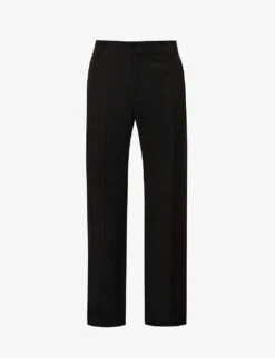 Valentino Rockstud Pressed-crease Regular-fit Straight-leg Stretch-cotton Trousers