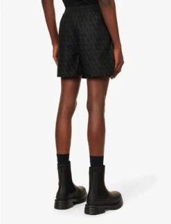 Valentino Brand-print Regular-fit Shorts -KOOPES Clothing Shop R04181445 ICONOGRAPHBLACKBLACK ALT03