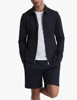 Reiss Lance Collared Slim-fit Woven Jacket -KOOPES Clothing Shop R04181674 NAVY ALT02