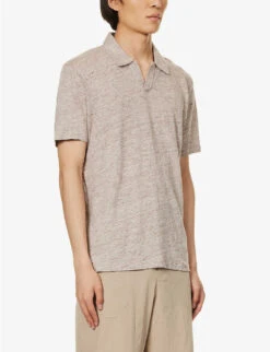 Sunspel Split-hem Short-sleeved Regular-fit Linen Polo Shirt 9 Sunspel Split-hem Short-sleeved Regular-fit Linen Polo Shirt -KOOPES Clothing Shop R04181928 OATMEALMELANGE ALT02