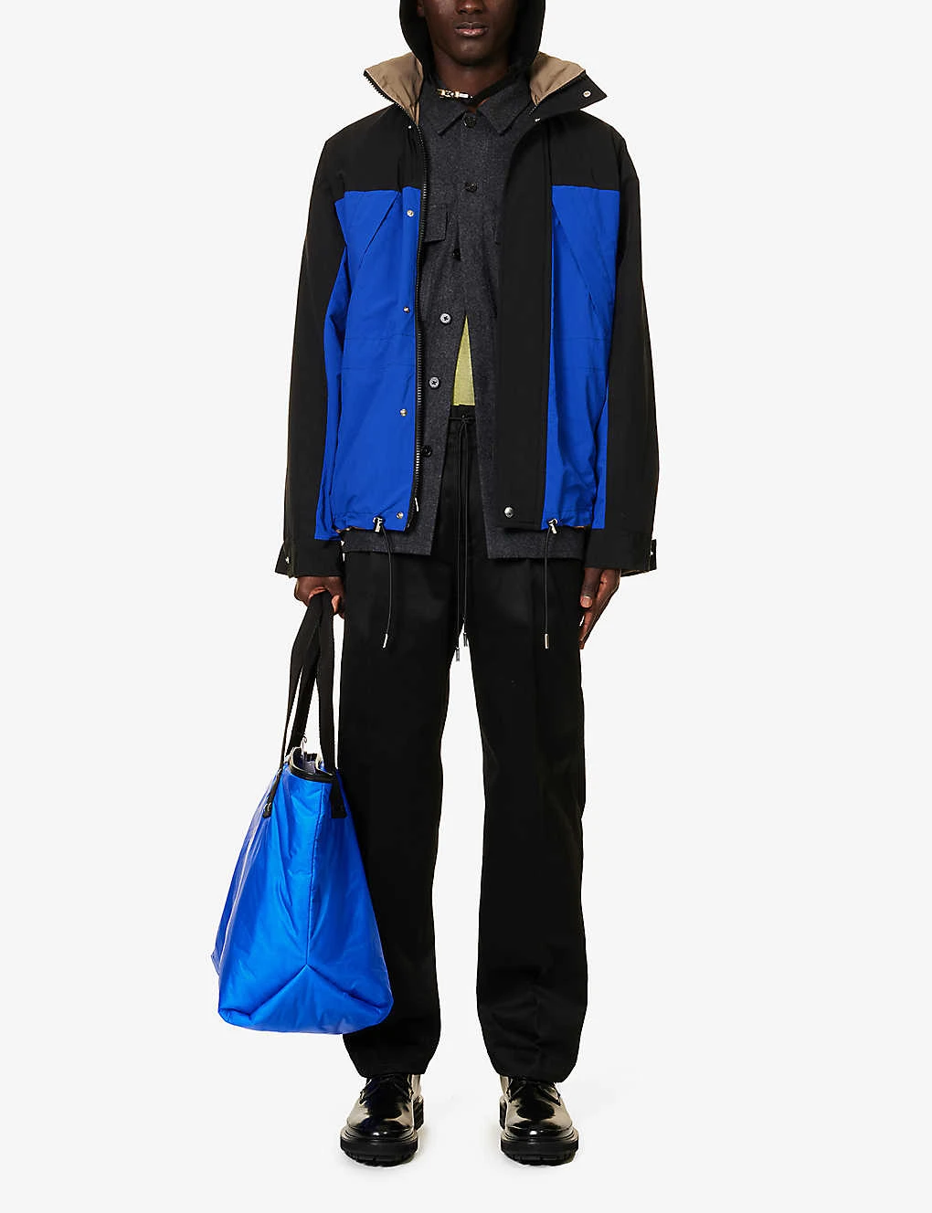 Sacai Drawstring-waistband Wide-leg Cotton Trousers 4 Sacai Drawstring-waistband Wide-leg Cotton Trousers - Image 2