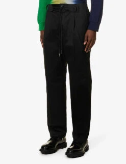 Sacai Drawstring-waistband Wide-leg Cotton Trousers 9 Sacai Drawstring-waistband Wide-leg Cotton Trousers -KOOPES Clothing Shop R04182045 BLACK ALT02