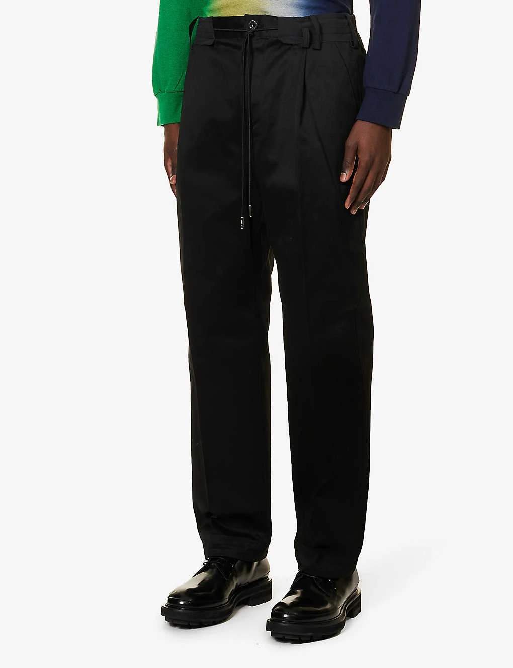 Sacai Drawstring-waistband Wide-leg Cotton Trousers 5 Sacai Drawstring-waistband Wide-leg Cotton Trousers - Image 3