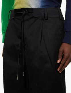 Sacai Drawstring-waistband Wide-leg Cotton Trousers 11 Sacai Drawstring-waistband Wide-leg Cotton Trousers -KOOPES Clothing Shop R04182045 BLACK ALT04