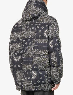 Sacai Bandana-printed Hooded Cotton-canvas Jacket -KOOPES Clothing Shop R04182046 NAVY ALT03