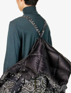 Sacai Bandana-printed Hooded Cotton-canvas Jacket -KOOPES Clothing Shop R04182046 NAVY ALT05