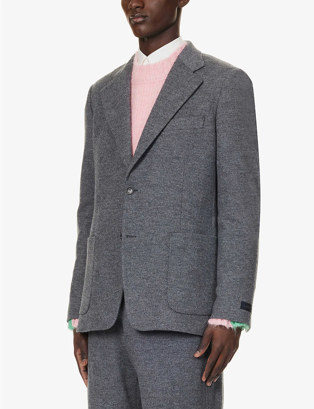 Lanvin Welt-pocket Notched-lapel Regular-fit Wool Jacket 5 Lanvin Welt-pocket Notched-lapel Regular-fit Wool Jacket - Image 3