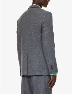 Lanvin Welt-pocket Notched-lapel Regular-fit Wool Jacket 11 Lanvin Welt-pocket Notched-lapel Regular-fit Wool Jacket -KOOPES Clothing Shop R04182729 DARKGREYMELANGE ALT03