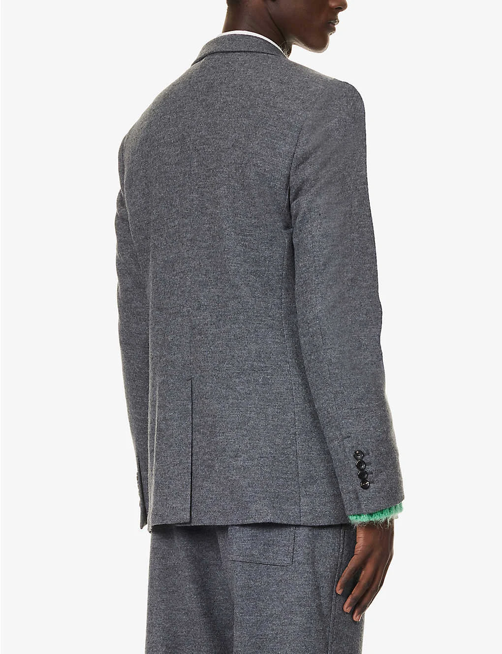 Lanvin Welt-pocket Notched-lapel Regular-fit Wool Jacket 6 Lanvin Welt-pocket Notched-lapel Regular-fit Wool Jacket - Image 4