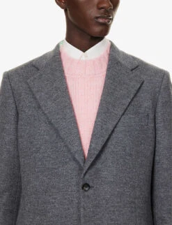 Lanvin Welt-pocket Notched-lapel Regular-fit Wool Jacket 12 Lanvin Welt-pocket Notched-lapel Regular-fit Wool Jacket -KOOPES Clothing Shop R04182729 DARKGREYMELANGE ALT04