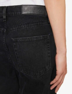 Lanvin Twisted Brand-patch Slim-fit Jeans 11 Lanvin Twisted Brand-patch Slim-fit Jeans -KOOPES Clothing Shop R04182743 BLACK ALT04