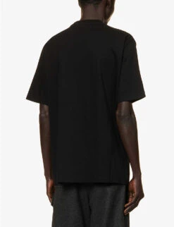 Lanvin Curb Brand-embroidered Boxy-fit Cotton-jersey T-shirt 10 Lanvin Curb Brand-embroidered Boxy-fit Cotton-jersey T-shirt -KOOPES Clothing Shop R04182745 BLACK ALT03