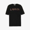 Lanvin Curb Brand-embroidered Boxy-fit Cotton-jersey T-shirt -KOOPES Clothing Shop R04182745 BLACK M
