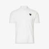 Comme Des Garçons Play Heart-print Ribbed-trim Cotton Polo Shirt -KOOPES Clothing Shop R04182759 WHITE M