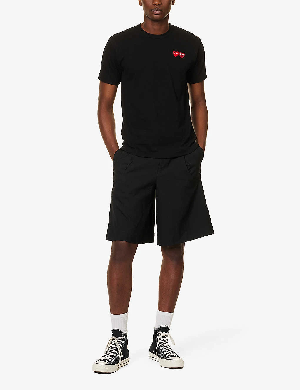 Comme Des Garçons Play Brand-embroidered Crewneck Cotton-jersey T-shirt 4 Comme Des Garçons Play Brand-embroidered Crewneck Cotton-jersey T-shirt - Image 2