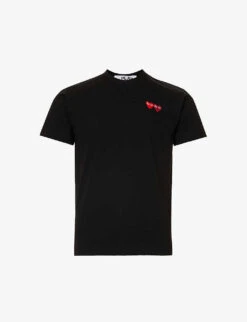 Comme Des Garçons Play Brand-embroidered Crewneck Cotton-jersey T-shirt