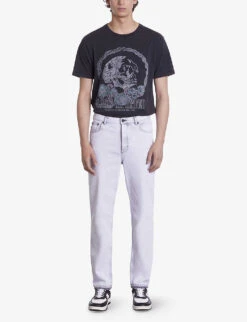 THE KOOPLES Bleached Straight-fit Cotton Jeans -KOOPES Clothing Shop R04183145 WHITEBLEACH ALT01