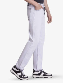 THE KOOPLES Bleached Straight-fit Cotton Jeans -KOOPES Clothing Shop R04183145 WHITEBLEACH ALT02