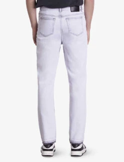 THE KOOPLES Bleached Straight-fit Cotton Jeans -KOOPES Clothing Shop R04183145 WHITEBLEACH ALT03