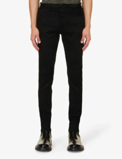 Emporio Armani Brand-patch Low-rise Slim-fit Stretch-cotton-blend Denim Jeans -KOOPES Clothing Shop R04184739 DENIMNERO ALT02