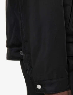 Prada Logo-plaque Spread-collar Recycled-polyamide Jacket -KOOPES Clothing Shop R04185533 NERO ALT05