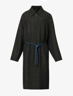 Mac Check-pattern Relaxed-fit Wool-blend Coat