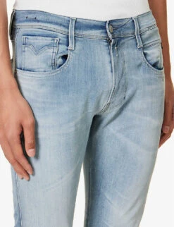 Replay Anbass Hyperflex Tapered-leg Slim-fit Stretch-denim Jeans -KOOPES Clothing Shop R04186397 MEDIUMBLUE ALT04