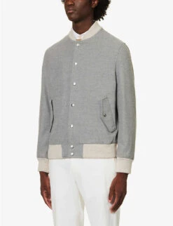 ELEVENTY Varsity Ribbed-trim Regular-fit Wool Jacket -KOOPES Clothing Shop R04187236 DARKGREY ALT02