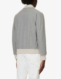 ELEVENTY Varsity Ribbed-trim Regular-fit Wool Jacket -KOOPES Clothing Shop R04187236 DARKGREY ALT03