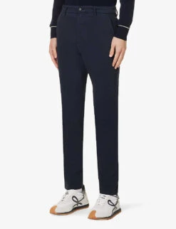 ELEVENTY New Chino Super-soft Regular-fit Stretch Cotton And Cashmere-blend Trousers -KOOPES Clothing Shop R04187267 NAVY ALT02